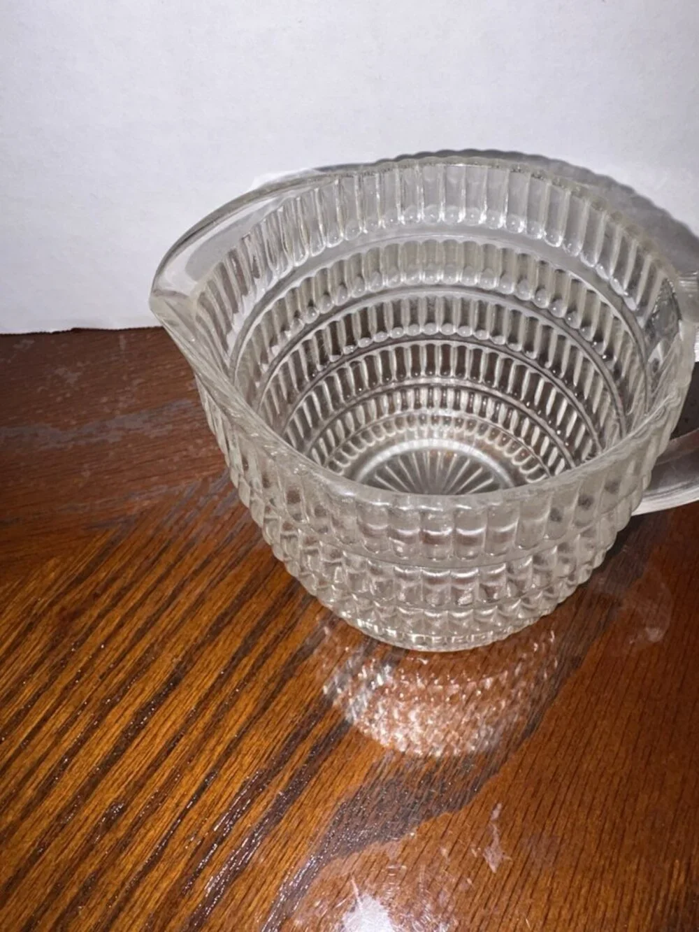 Vintage 1940s Hazel Atlas Glass Beehive Creamer Milk Service